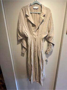 ASOS Beige Cream Button-Front Maxi Dress